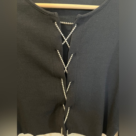 Garage Rhinestone Lace up Cardigan - Picture 3 of 4